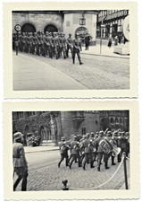 2x Org.Fotos, WH Musiker Musikkorps Militär Parade Aufmarsch in Goslar Harz 1938