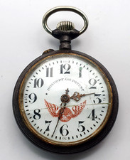 Eisenbahner Rosskopf Patent Taschenuhr Herren 52mm Handaufzug Zifferblatt