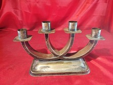 Antiker Kerzenhalter Kerzenständer Versilbert Art Déco Vintage (5748)