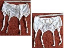Straps Strumpfhalter Strumpfgürtel Hüfthalter Gr 34 weiss Damen