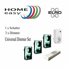 4 fach Funksteckdosen Funk Dimmer Set selbst lernend weiß schwarz Funkschalter 