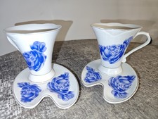 2x Blaue Rosen Kaffee Tee
