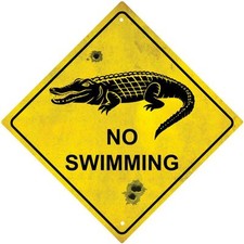 Aufkleber Schild Route Australien Krokodil Nicht Swimming