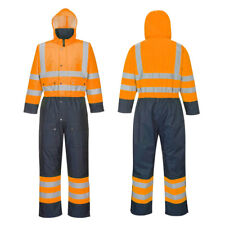 Hi-Vis orange Winter Overall Thermo gefüttert isoliert Sicherheit Arbeitskleidung - PORTWEST