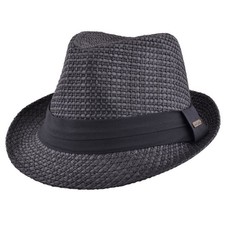 Schwarz Stroh Trilby Fedora