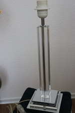 HONSEL TISCHLEUCHTE LAMPE FUSS GLAS CHROM OHNE SCHIRM 80´JAHRE ***** RAR *******
