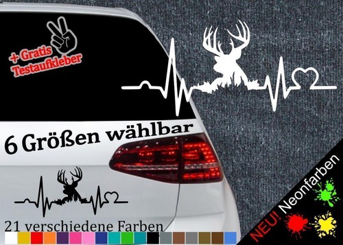 Herzschlag hirsch aufkleber - herzschlag,