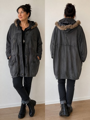 Damen lederjacke parka - damen,
