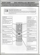 Tevion Medion MD 80857 English Quick Guide Digital DVD HDD Recorder 160GB Bedien