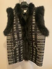 edle Damen Weste mit Pelzbesatz Dinovaliano Gr.42 schwarz - grau
