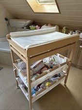 roba Bade-Wickel-Kombi 'Baby Pool', ausziehbar Tisch mit Badewanne, Holz natur