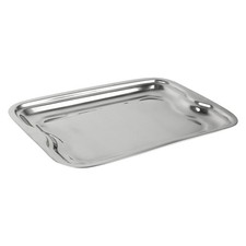 Edelstahl Serviertablett Rechteckig 38x28cm – Küche Tablett Glänzend