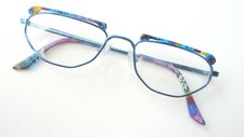 Ellen Betrix kleine blaue Damenbrille buntes Decor Brillengestelle neu Grösse M