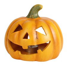 Sesua Kürbis Terrakotta Windlicht Halloween Herbst Herbstdeko 17cm