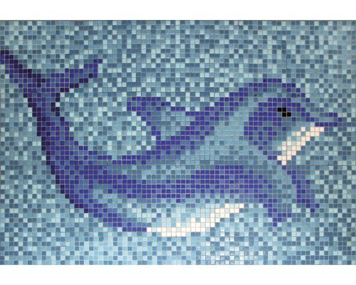 Mosaikbild delphin groß 160 - delphin,