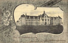 Frankenberg Sachsen 1901 Lehrer Seminar Schulhaus gelaufen n/ Leipzig Reudnitz