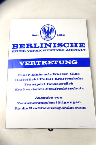 Emaille schild berlinische - schild,