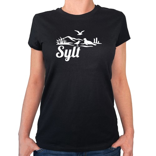 Damen shirt sylt strandmotiv - damen,