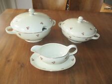 Vintage Eschenbach Bavaria Porzellan 50/60er Jahre 3 Teile elfenbein Rosendekor