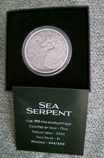 Mythical Creatures  Die Seeschlange 2024 - 1 oz Silber Antik Finish