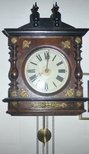 Alte Wanduhr um 1900 mit Pendel und 2 Gewichten