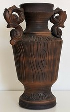 Bodenvase Amphore Ton Handarbeit Ritztechnik