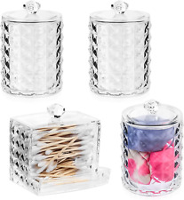 4 STK Wattestäbchen Behälter, Wattepadspender, Wattepads Aufbewahrungsbox, Watte