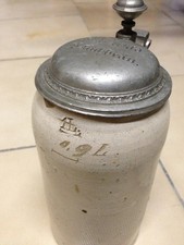 Alter Bierkrug Schuhbräu F. X. Wild Zinndeckel 1880–1923 Rarität Bad Aibling