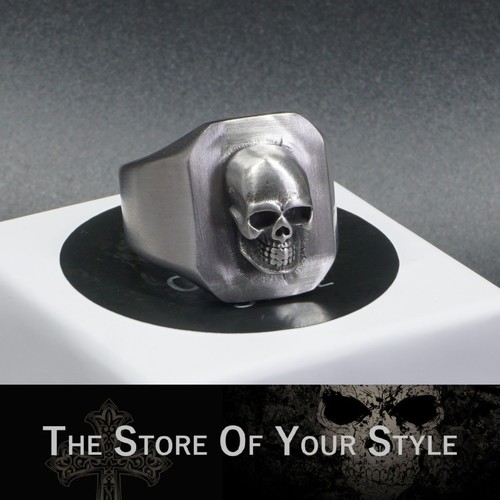 Totenkopfring edelstahl ring - edelstahl,