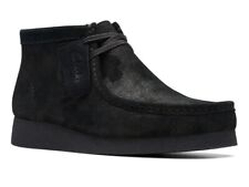 Clarks Wallabee Evo BT Herren Mokassin Stiefel Schuhe Schwarz Wildleder G Fit UVP 160£