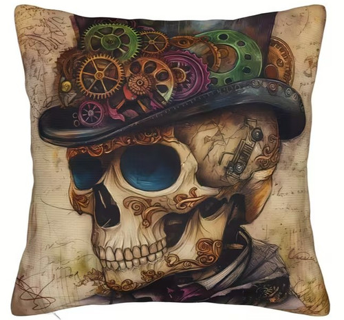 Steampunk skull dekokissen - steampunk,