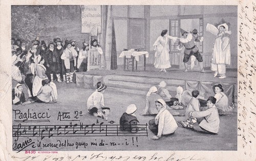 Postkarte oper pagliacci - /,