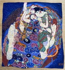 Gustav Klimt Kunstdruck Seidentuch Damen Quadrat ca. 80x80cm echte Seide