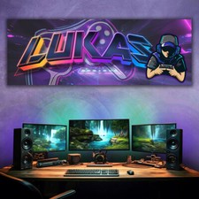 Gaming Bilder mit Namen Gamer Bild Gaming zimmer Wanddeko Gamer Deko Wandbild