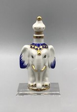 Schöne Schnupftabak Flasche Snuff Bottle Elefant Rudolstadt Porzellan Blau Weiß