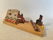 DDR Spielzeug Floß Gummi Figur Indianer Wildwest Flussfahrt Zelt