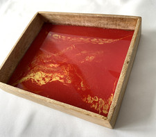 Holztablett länglich, Acryl