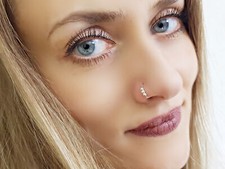 925 Echt Silber Nasenringe Nasenpiercing Nasenstecker Piercing Zirkonia Steine