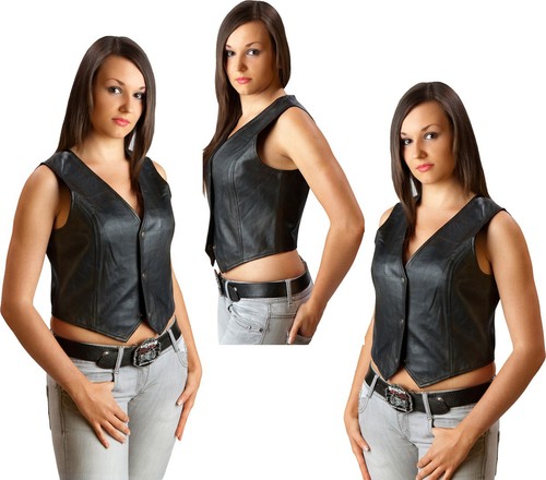 Lederweste damen biker lady - lederweste,