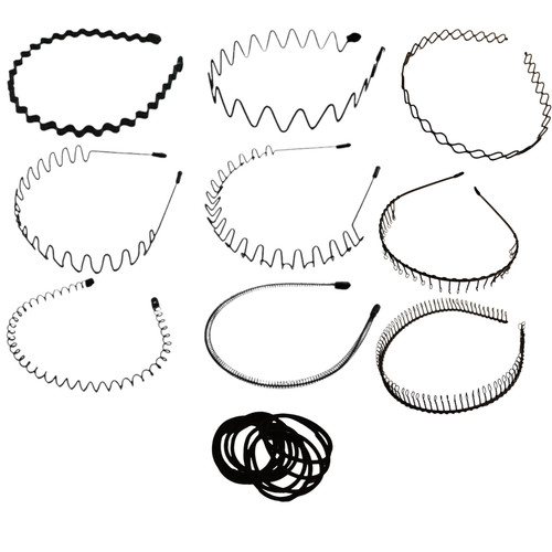 Haarreifen set 9stück metall - set,