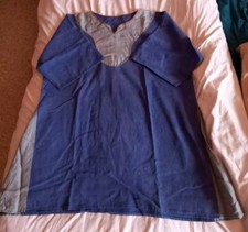 Wikinger Tunika, Herren, Kurzarm, Blau, Handarbeit