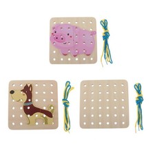Holzschnür Fädelspielzeug - Schnürbrettspiel - Kinder Frühlernspielzeug