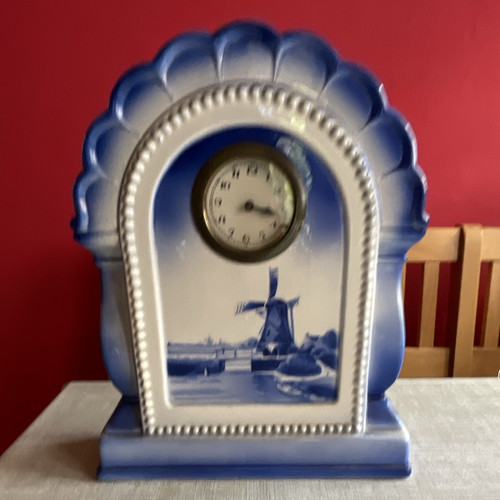 Porzellan tischuhr blau - porzellan,