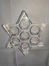 Teelicht Halter Stern Glas für 7 Teelichter schwere Ausführung  20 cm