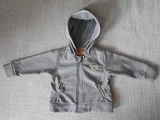 STEIFF Softshelljacke mit Kapuze - Grau - Gr. 68 - Jungen - Fleece, innen