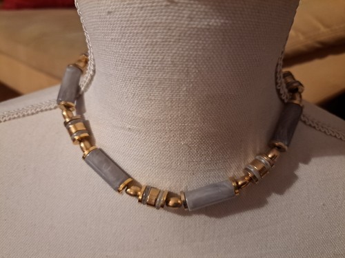 Kette collier halskette grau - kette,