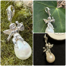 NEU ? THOMAS SABO Charm Engel auf Perle m. bewegl. Herz Minidiamant 925 Silber