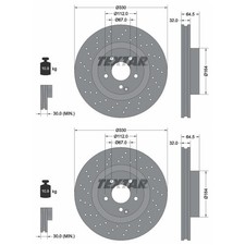 2x TEXTAR BREMSSCHEIBEN 330mm