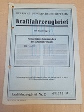 KFZ Brief Kraftfahrzeugbrief
