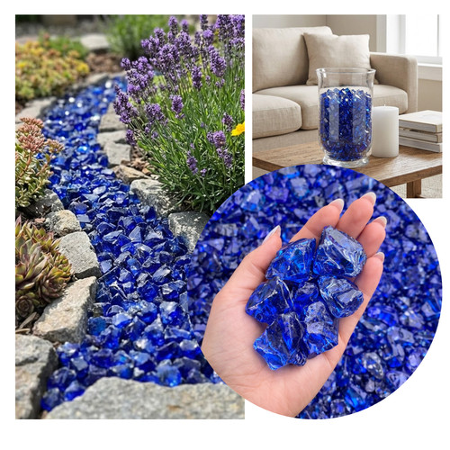 Dunkelblaue glasbrocken - dunkelblaue,